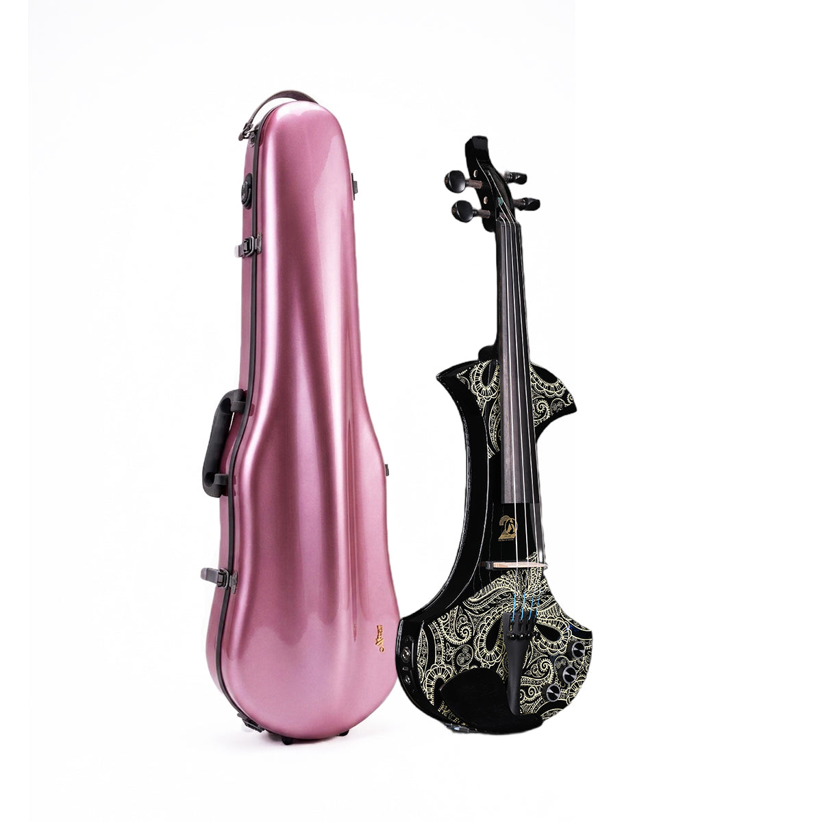 Aileen AV-D501 Electric Violin 4/4 – 20th Anniversary Edition with Piezo Pickup &Macaron Series Violin Hard Case Set