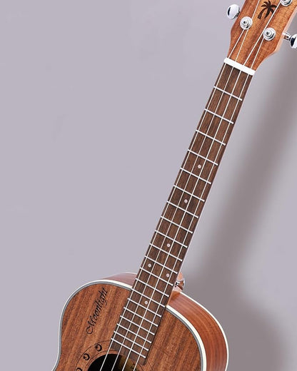 WINZZ AU50L Solid Koa Concert Ukulele, Natural Matte