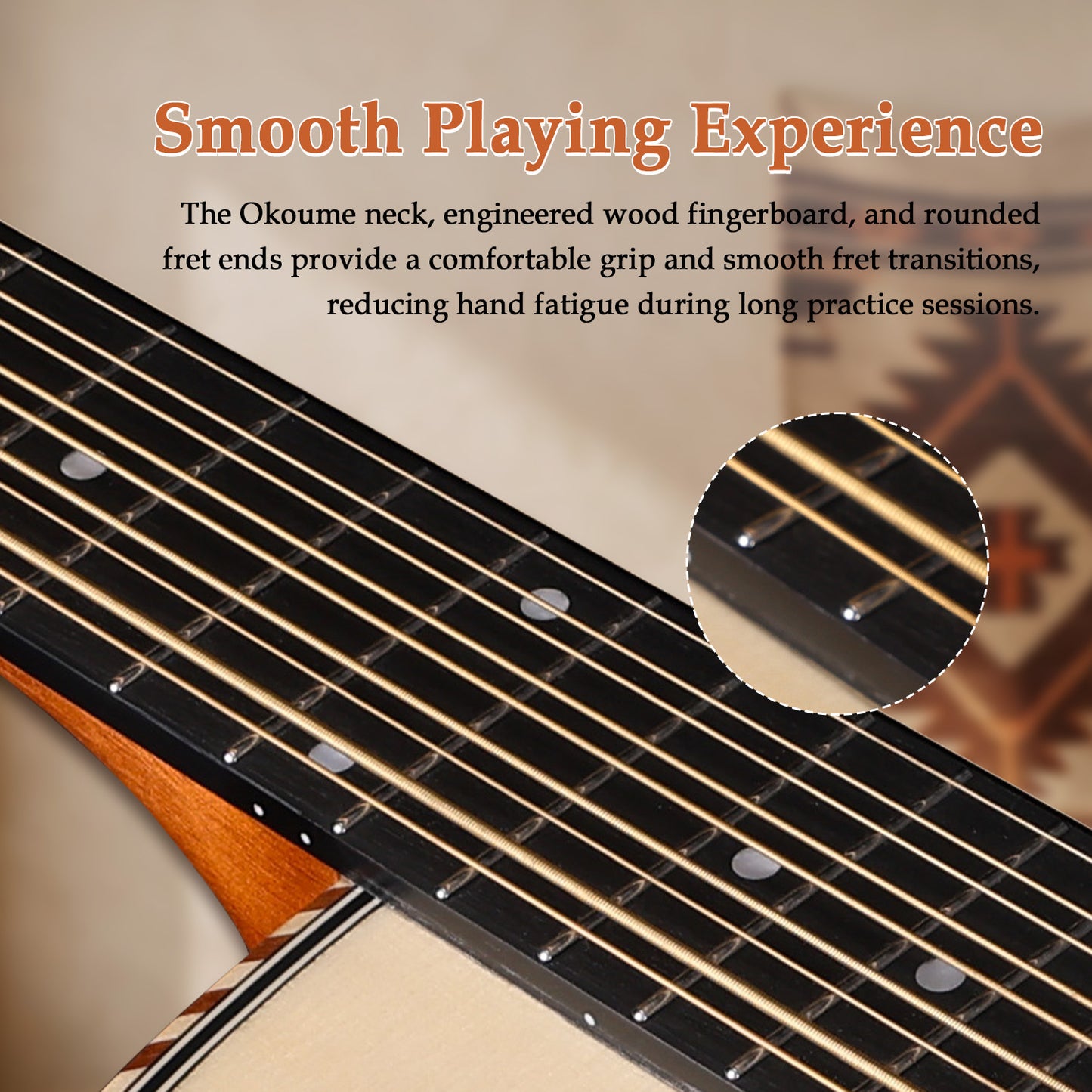 WINZZ 10-String Mexican Style Acoustic Guitar – Traditional Design, Full-Bodied Tone & Unique Character