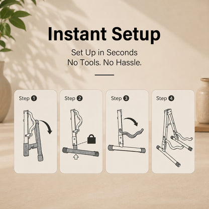 WINZZ Foldable Guitar Stand, Portable A-Frame Guitar Holder for Acoustic, Electric & Bass Guitars