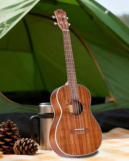 WINZZ AU50L Solid Koa Concert Ukulele, Natural Matte