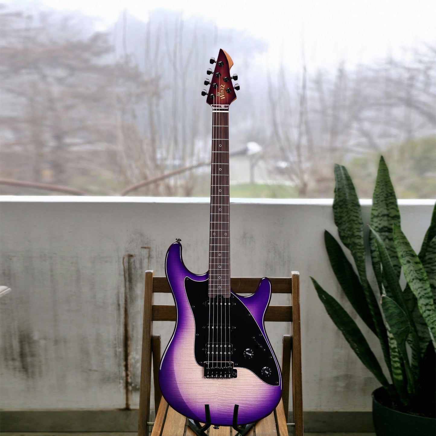WINZZ Gravity PRO Series -WGS150 Solid Alder Body ST electric guitar With Roasted Maple Neck, HSS Pickups, Rosewood Fingerboard, D'Addario EXL120 Strings, Mini Double Locking Tremolo