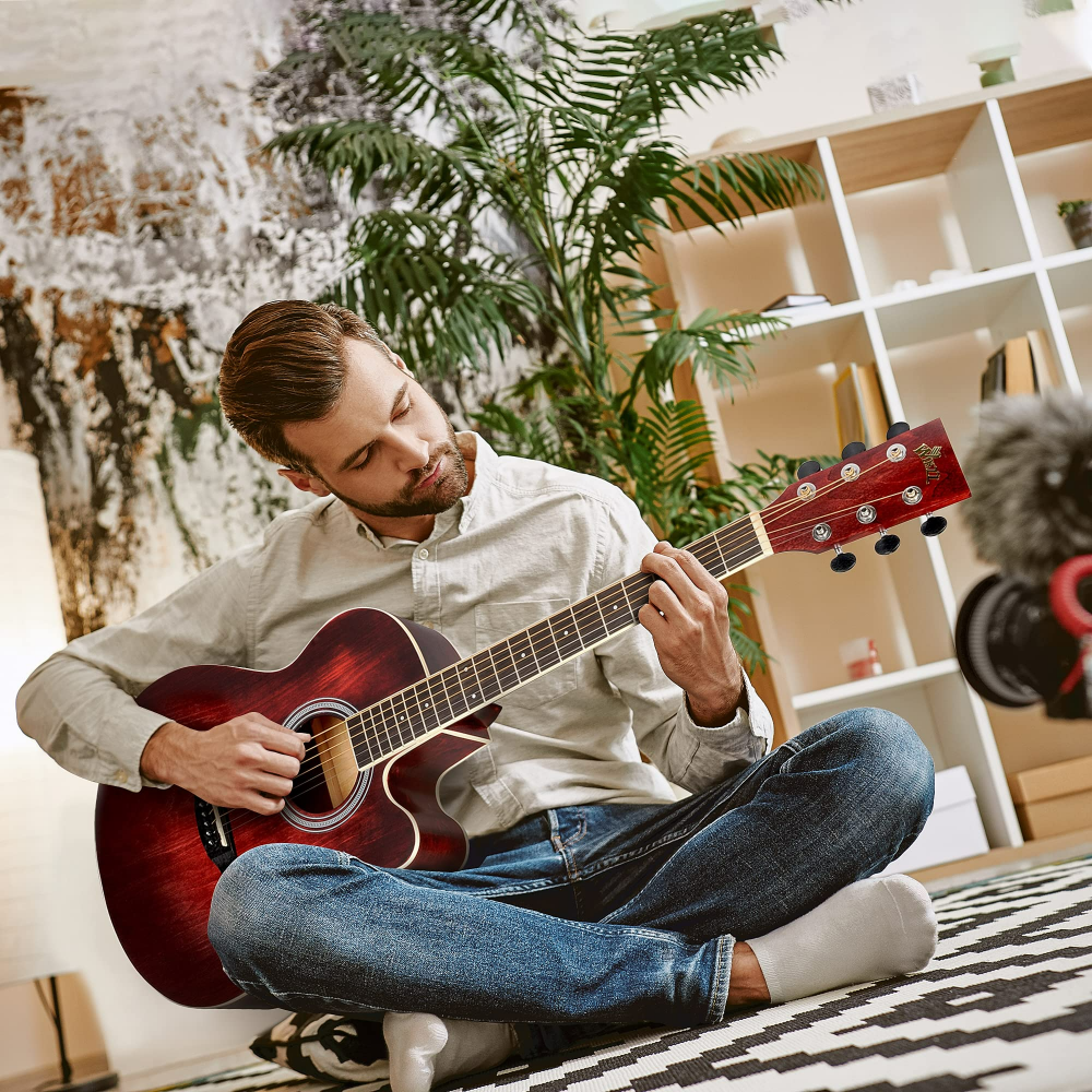 WINZZ AF-H00LC Hand-Rubbed Series  40-Inch  Cutaway Acoustic Guitar for Beginner