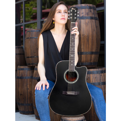 WINZZ AF168C Spruce Cutaway Acoustic Guitar for Adult Beginners