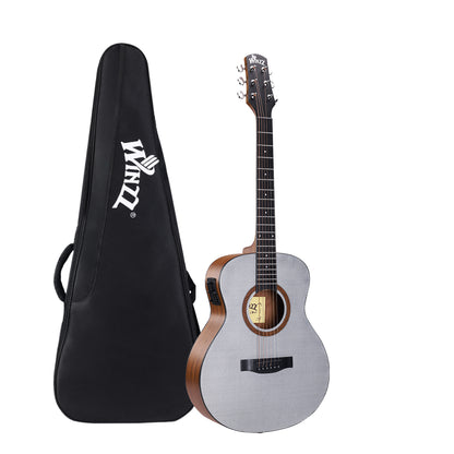 WINZZ AFC77E 36" Travel Guitar – Carbon Fiber Top, Mahogany Body, Okoume Neck, HPL Fingerboard, Optional EQ, 8mm Padded Gig Bag