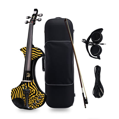Aileen 20th Anniversary Edition AV-D501 ELECTRIC VIOLIN -4/4 Electric Violin with Carbon Fiber Top, Ebony Fingerboard, Piezo Pickup, Bluetooth & OTG Recording