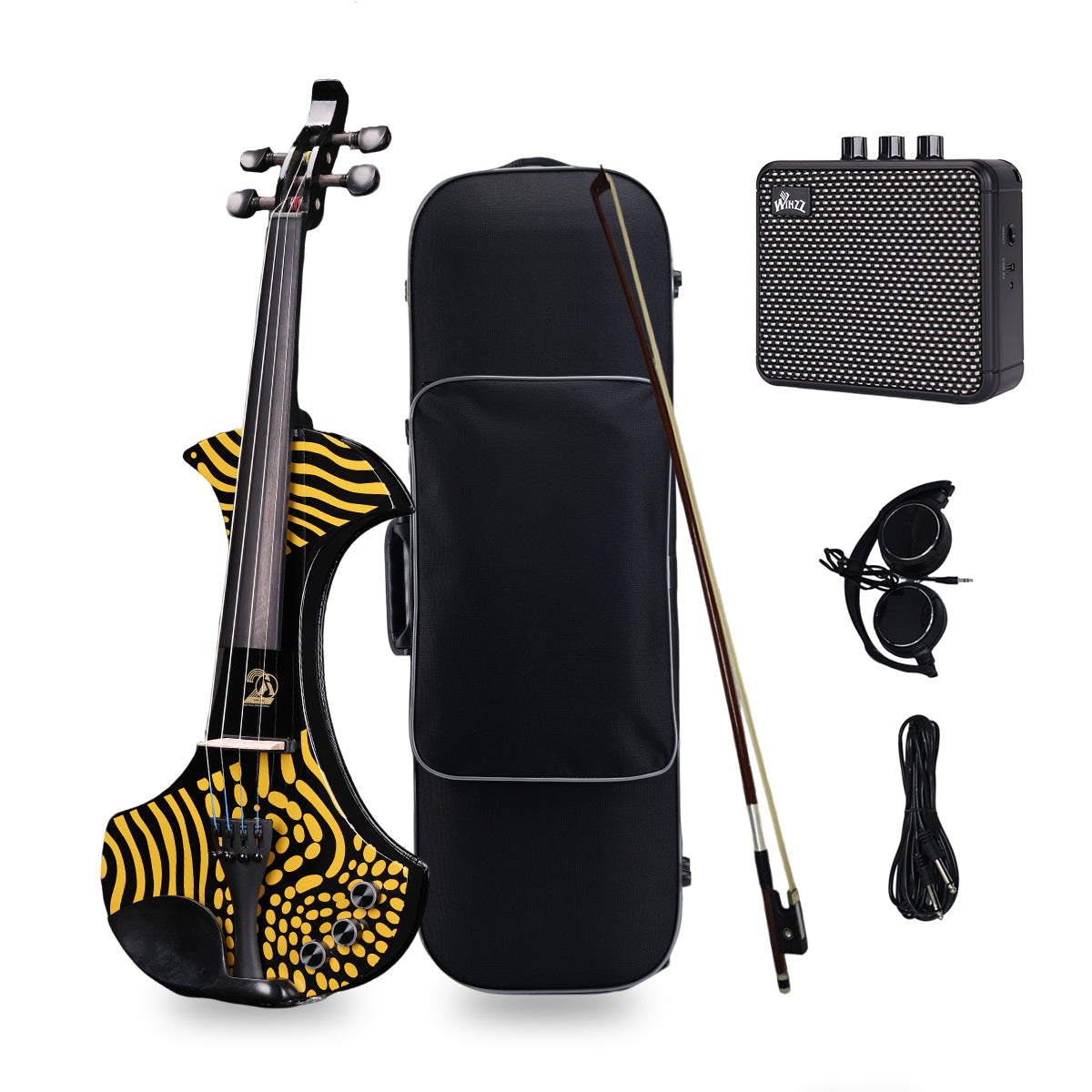 Aileen 20th Anniversary Edition AV-D501 ELECTRIC VIOLIN -4/4 Electric Violin with Carbon Fiber Tailpiece , Ebony Fingerboard, Piezo Pickup