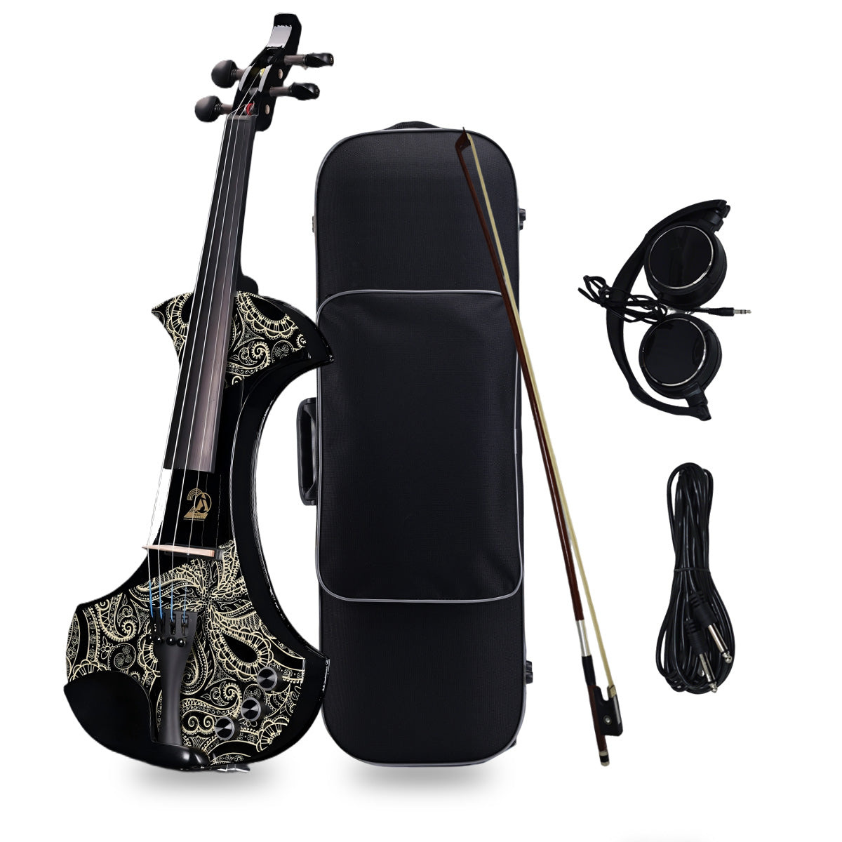 Aileen 20th Anniversary Edition AV-D501 ELECTRIC VIOLIN -4/4 Electric Violin with Carbon Fiber Tailpiece , Ebony Fingerboard, Piezo Pickup