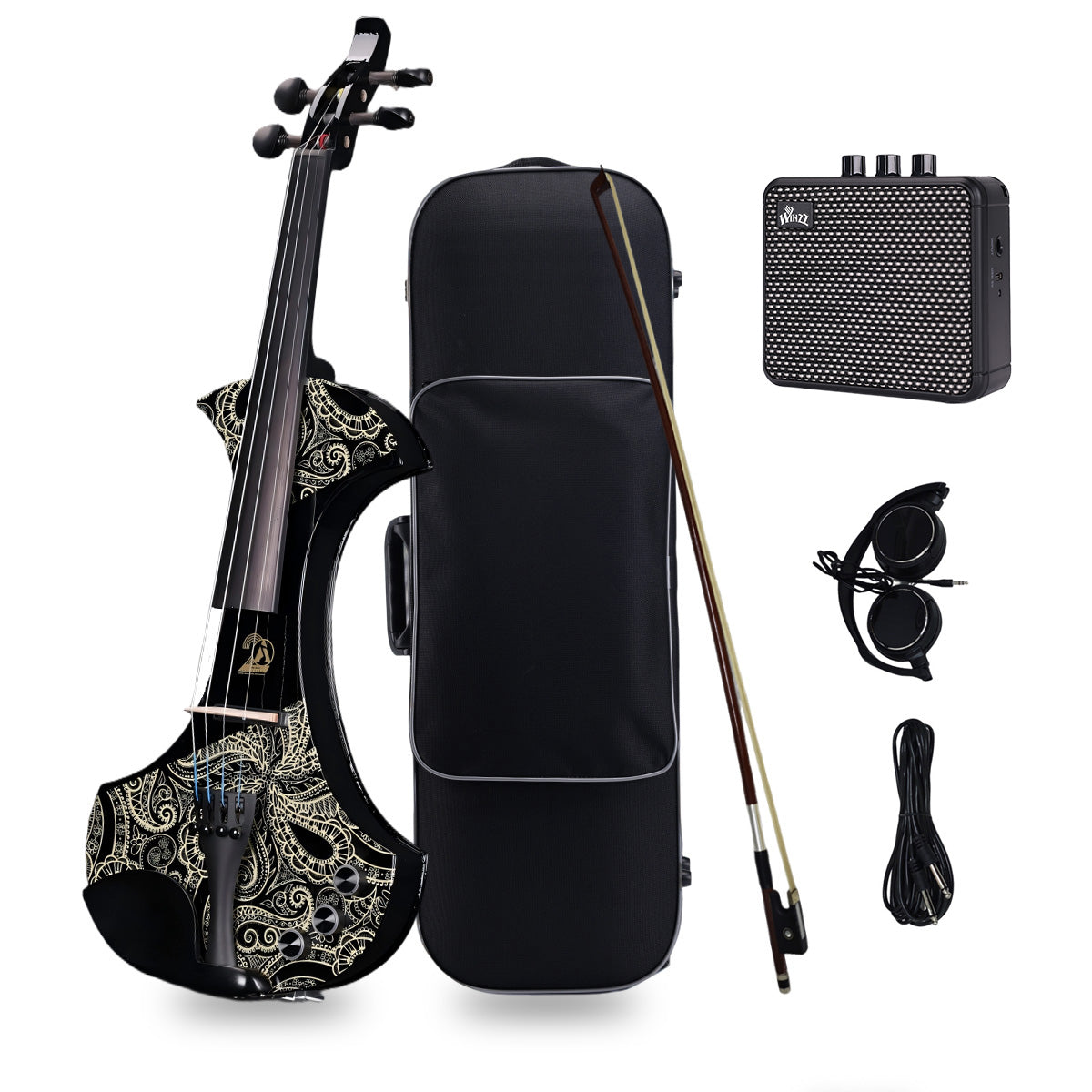 Aileen 20th Anniversary Edition AV-D501 ELECTRIC VIOLIN -4/4 Electric Violin with Carbon Fiber Tailpiece , Ebony Fingerboard, Piezo Pickup