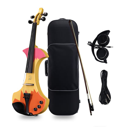 Aileen 20th Anniversary Edition AV-D501 ELECTRIC VIOLIN -4/4 Electric Violin with Carbon Fiber Top, Ebony Fingerboard, Piezo Pickup, Bluetooth & OTG Recording