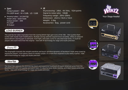 WINZZ Revival IR Series Musical Instruments Accessories TUBE IR Amplifier for Electric Guitar