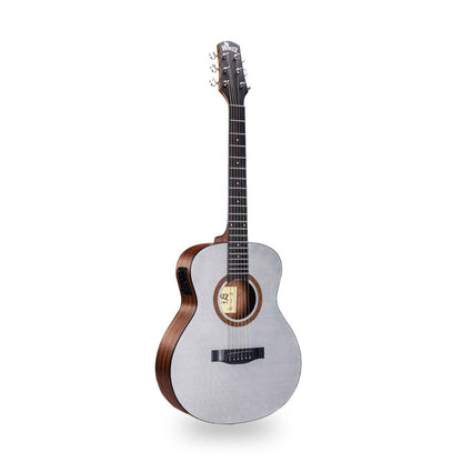 WINZZ AFC77E 36" Travel Guitar – Carbon Fiber Top, Mahogany Body, Okoume Neck, HPL Fingerboard, Optional EQ, 8mm Padded Gig Bag