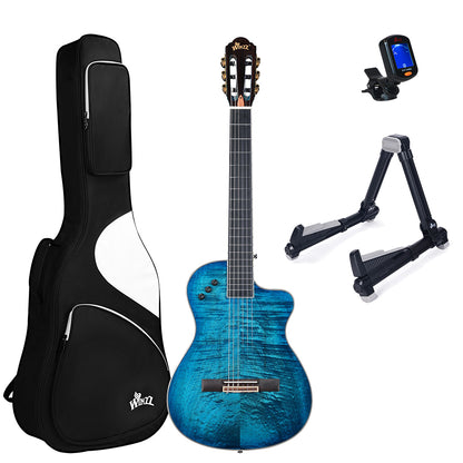 WINZZ WCG170CE 39-Inch Thin Body Classical-Electric Guitar - Nylon Strings, Built-in Preamp, Perfect for Stage and Practice