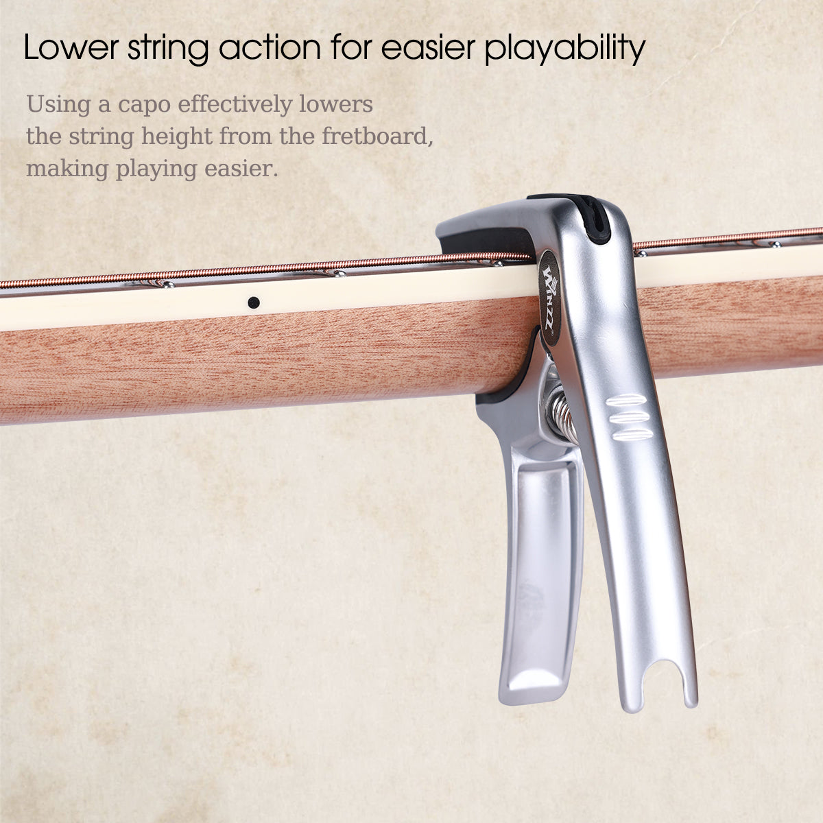 WINZZ Zinc Alloy Guitar Capo - Professional 2-in-1 Trigger Capo for Acoustic and Electric Guitars, Durable Metal Construction