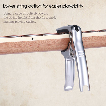 WINZZ Zinc Alloy Guitar Capo - Professional 2-in-1 Trigger Capo for Acoustic and Electric Guitars, Durable Metal Construction