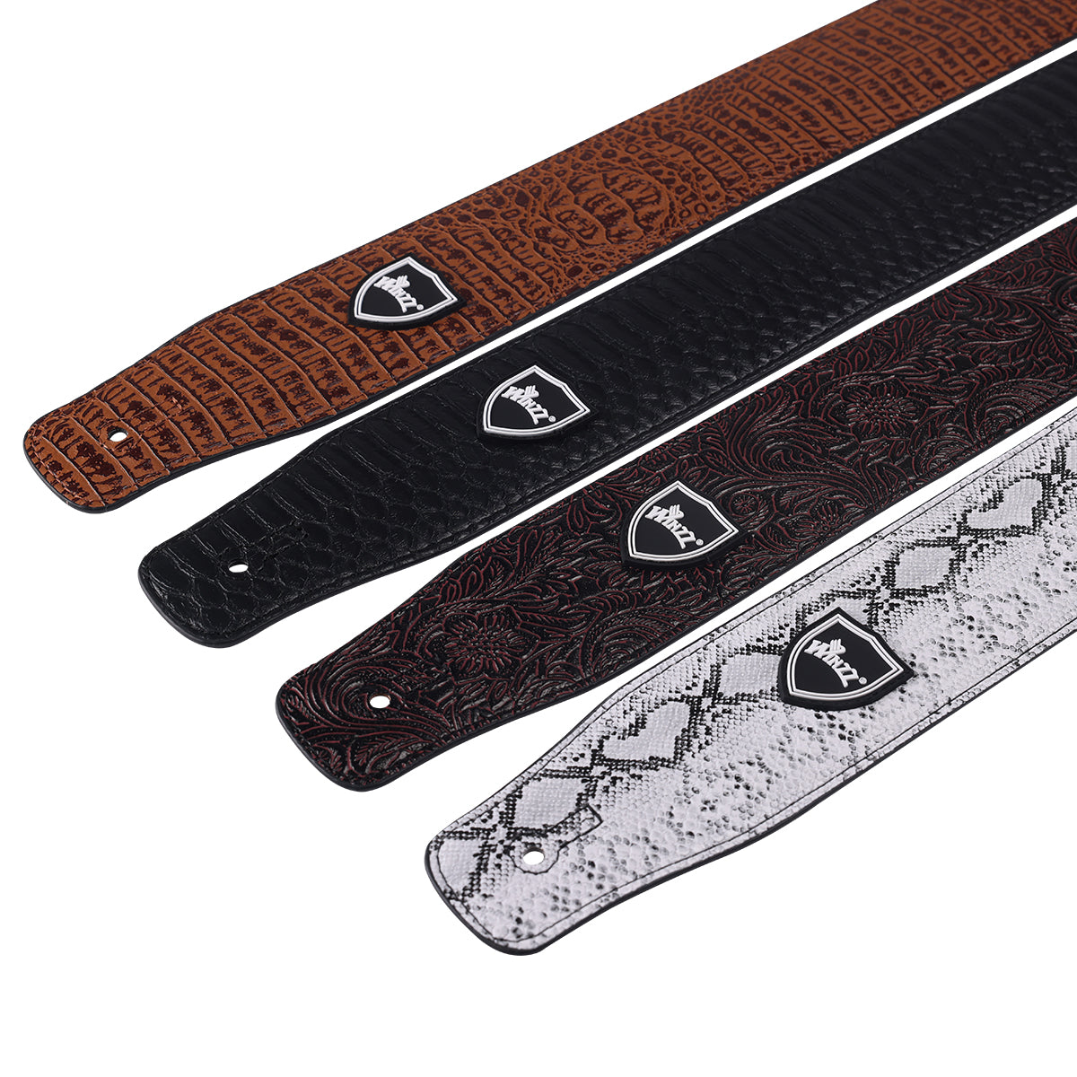 WINZZ Adjustable Leather Guitar/Bass Strap – Stylish & Universal Fit