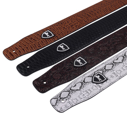 WINZZ Adjustable Leather Guitar/Bass Strap – Stylish & Universal Fit