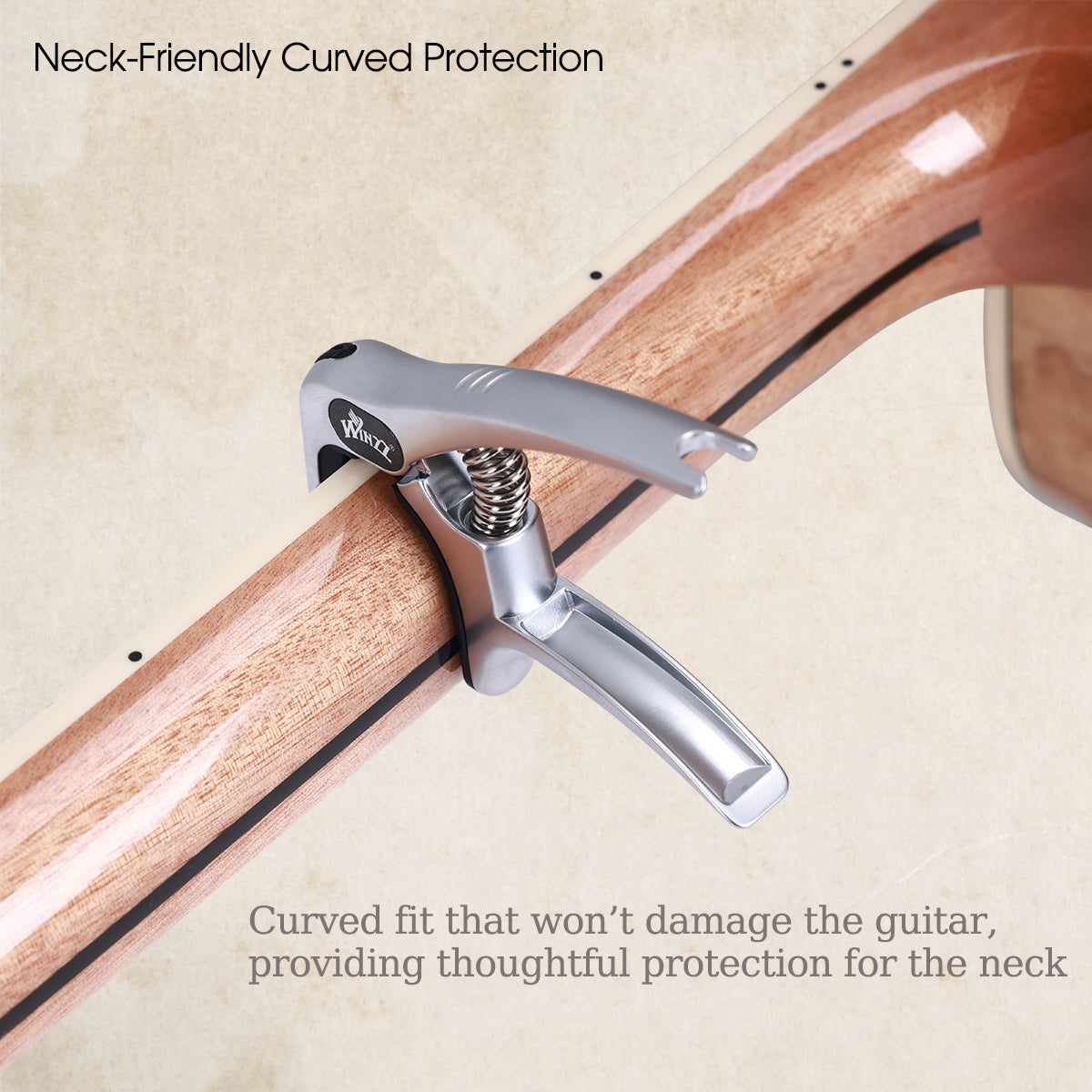 WINZZ Zinc Alloy Guitar Capo - Professional 2-in-1 Trigger Capo for Acoustic and Electric Guitars, Durable Metal Construction