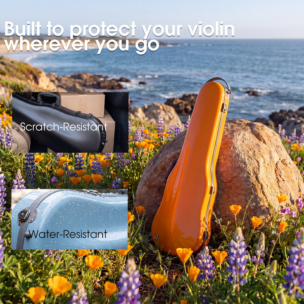 Aileen AV-D501 Electric Violin 4/4 – 20th Anniversary Edition with Piezo Pickup &Macaron Series Violin Hard Case Set