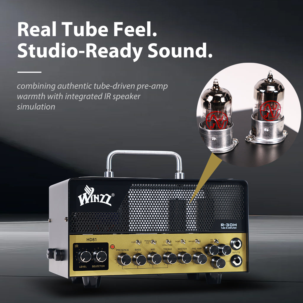 WINZZ R-30H TUBE IR Amplifier Head for Electric Guitar，Musical Instruments Accessories