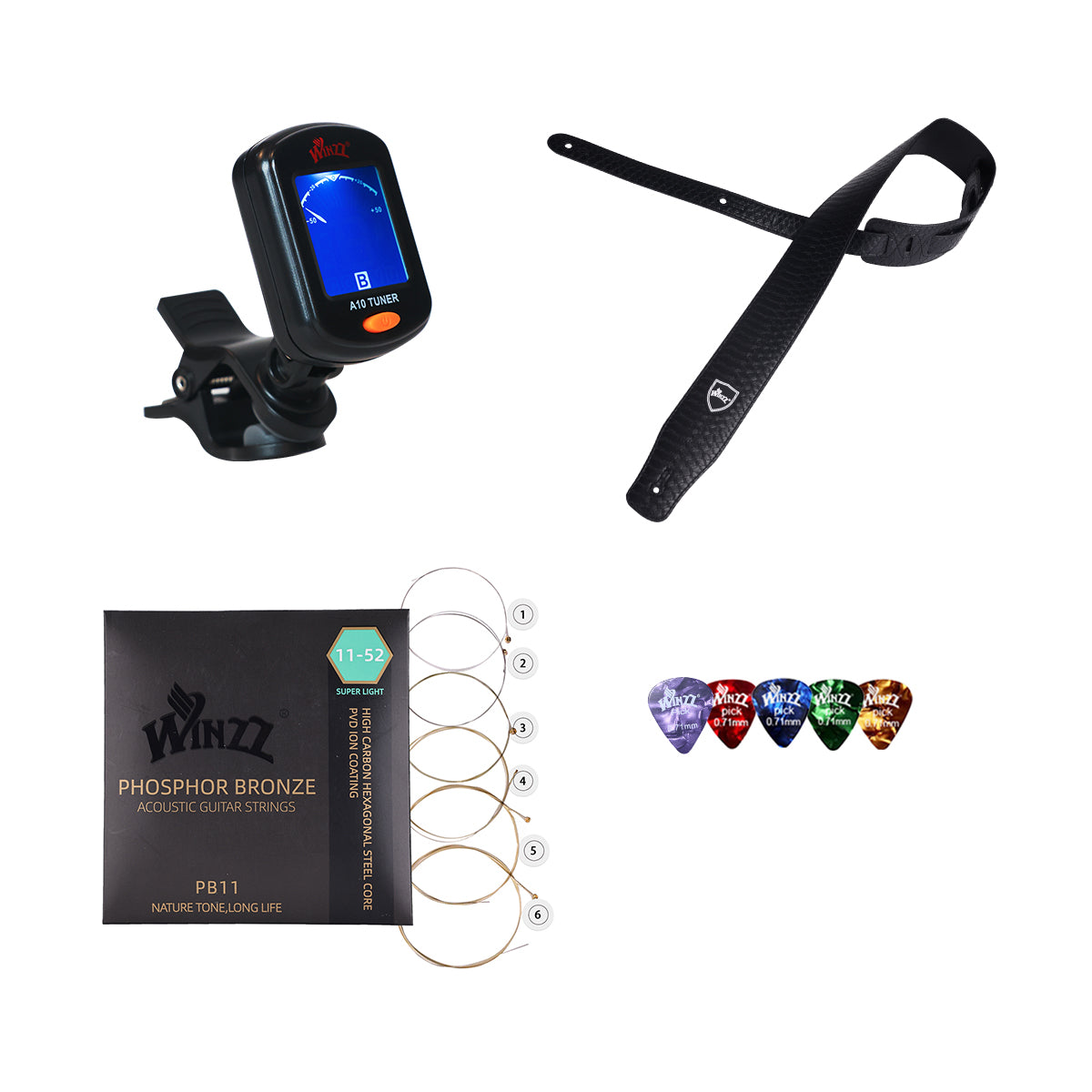 WINZZ Acoustic Guitar Accessories Kit