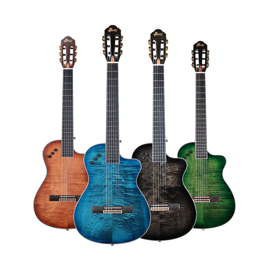 WINZZ WCG170CE 39-Inch Thin Body Nylon Strings Built-in Preamp Classical-Electric Guitar