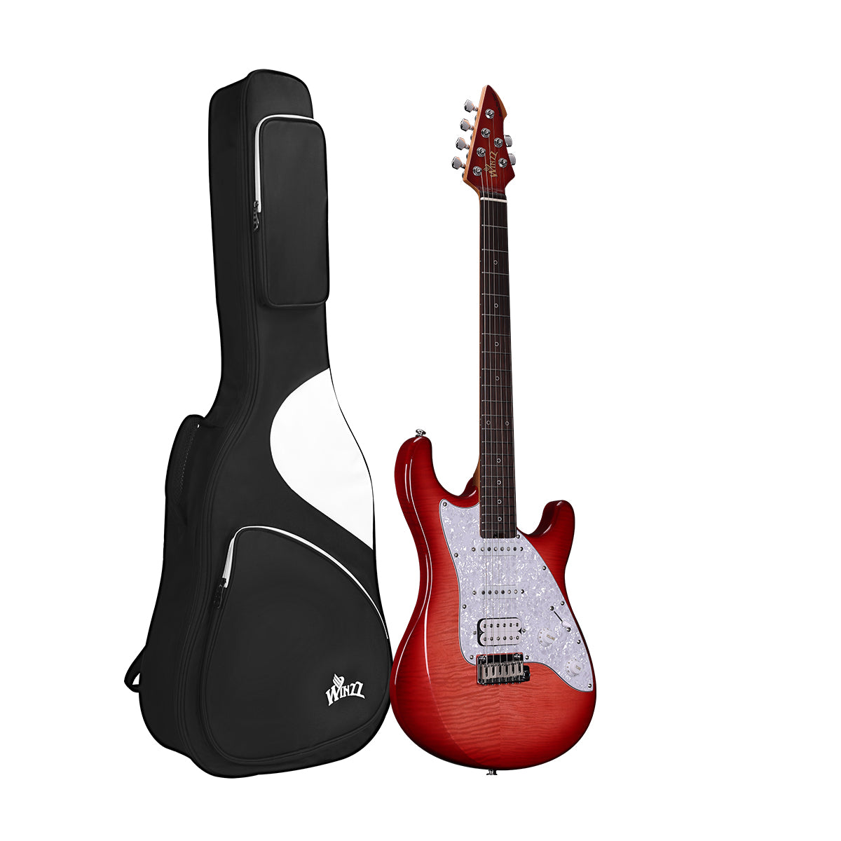 WINZZ Gravity PRO Series -WGS150 Solid Alder Body ST electric guitar With Roasted Maple Neck, HSS Pickups, Rosewood Fingerboard, D'Addario EXL120 Strings, Mini Double Locking Tremolo