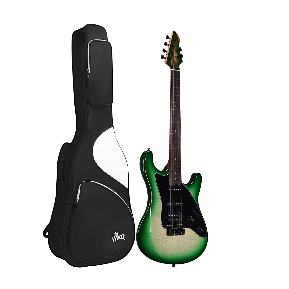 WINZZ Gravity PRO Series -WGS150 Solid Alder Body ST electric guitar With Roasted Maple Neck, HSS Pickups, Rosewood Fingerboard, D'Addario EXL120 Strings, Mini Double Locking Tremolo