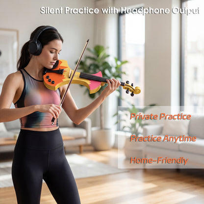 Aileen AV-D501 Electric Violin 4/4 – 20th Anniversary Edition with Piezo Pickup &Macaron Series Violin Hard Case Set