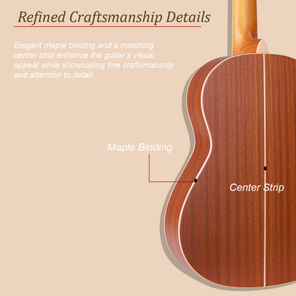 WINZZ AC70H 36-Inch Ceder General Grade  Classical Guitar
