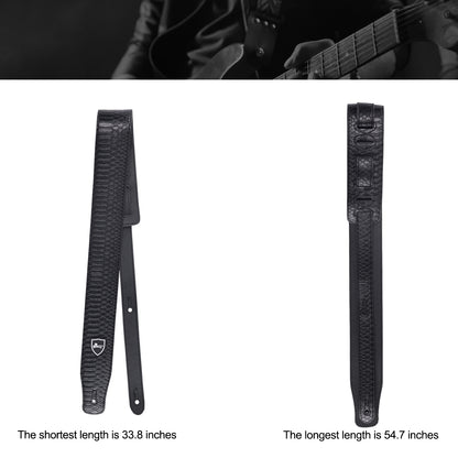 WINZZ Adjustable Leather Guitar/Bass Strap – Stylish & Universal Fit