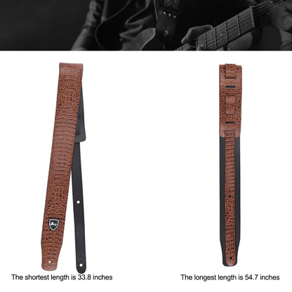 WINZZ Adjustable Leather Guitar/Bass Strap – Stylish & Universal Fit