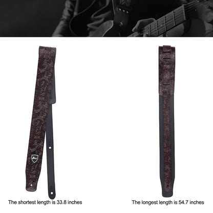 WINZZ Adjustable Leather Guitar/Bass Strap – Stylish & Universal Fit