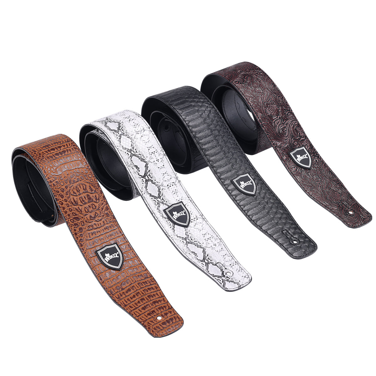 WINZZ Adjustable Leather Guitar/Bass Strap – Stylish & Universal Fit