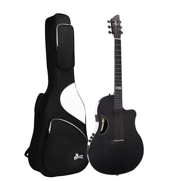 WINZZ AFO350CE Electro-Acoustic Guitar - Full Carbon Fiber 41-INCH Cutaway Acoustic Electric Guitar with Arched Back, EQ System, D’Addario Strings