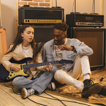 （Mother's Day Gift）WINZZ Solid Poplar Wood Electric Guitar - 39-Inch Beginner-Friendly Design, Perfect for Practice and Performance