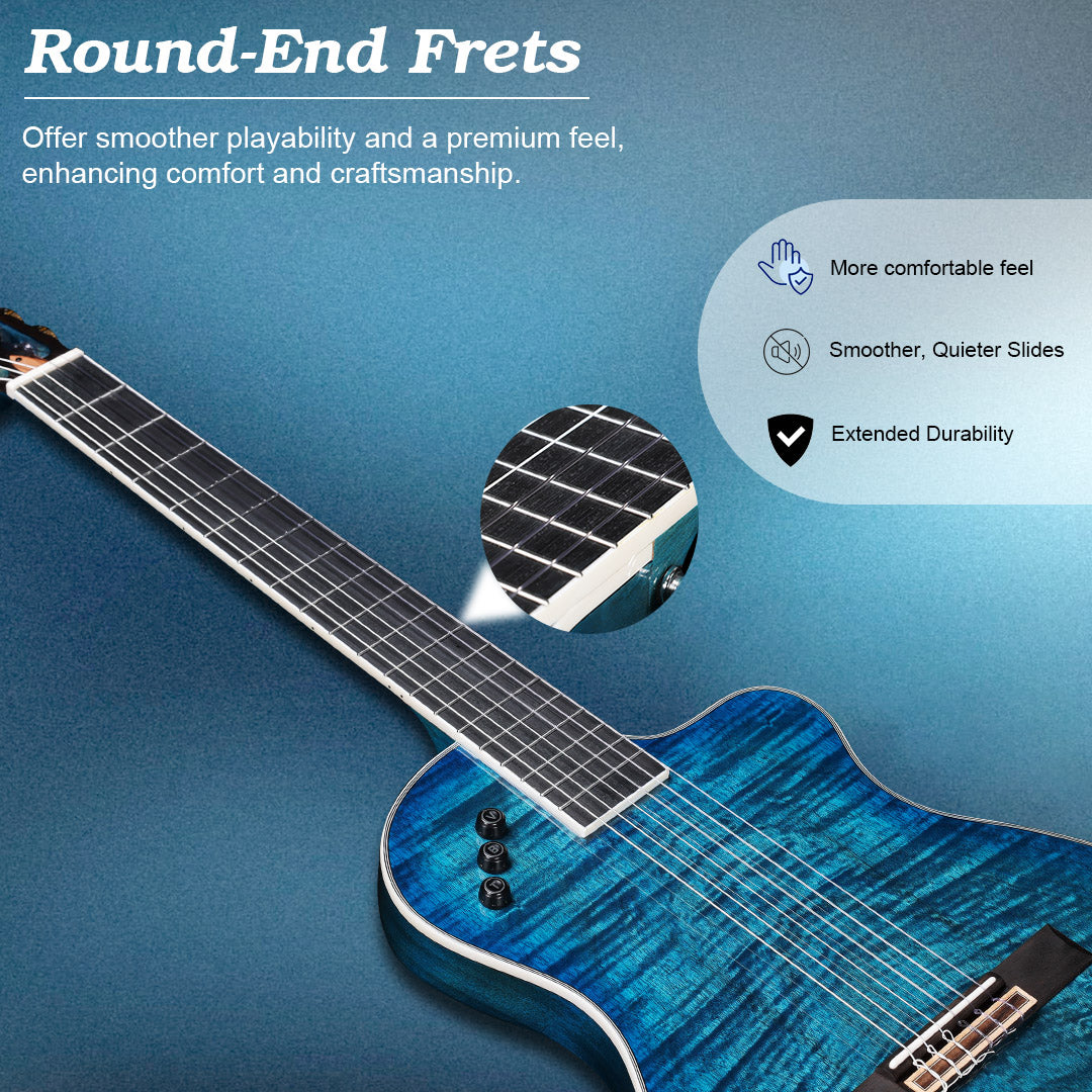 WINZZ WCG170CE 39-Inch Thin Body Classical-Electric Guitar - Nylon Strings, Built-in Preamp, Perfect for Stage and Practice