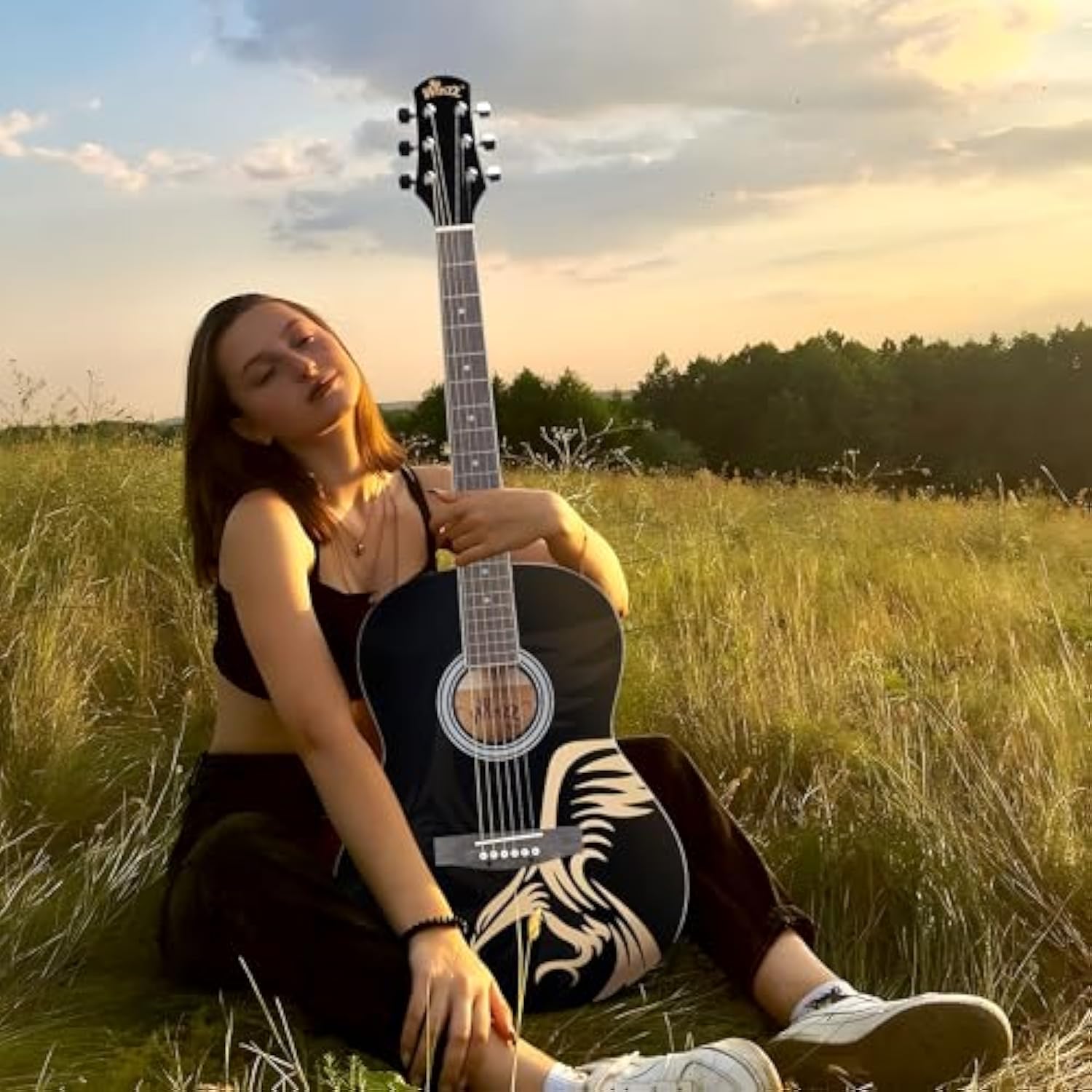 WINZZ AF227A 39-Inch Concert Pattern Design Acoustic Guitar