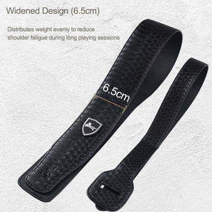 WINZZ Adjustable Leather Guitar/Bass Strap – Stylish & Universal Fit