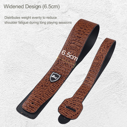 WINZZ Adjustable Leather Guitar/Bass Strap – Stylish & Universal Fit