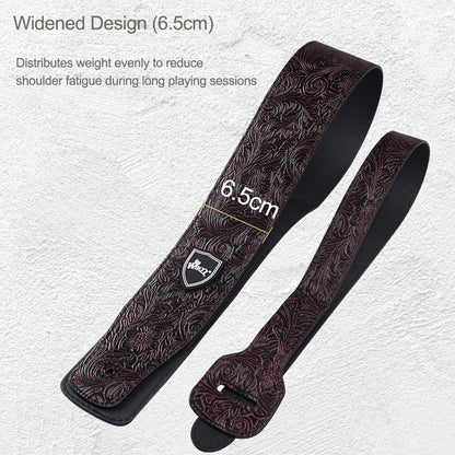 WINZZ Adjustable Leather Guitar/Bass Strap – Stylish & Universal Fit