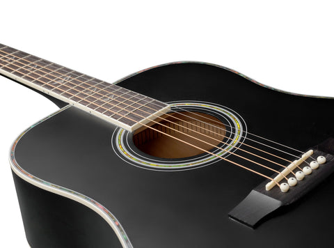 Winzz 41 Inch Acoustic Guitar for Beginners Adults, Black Matte - winzzguitars