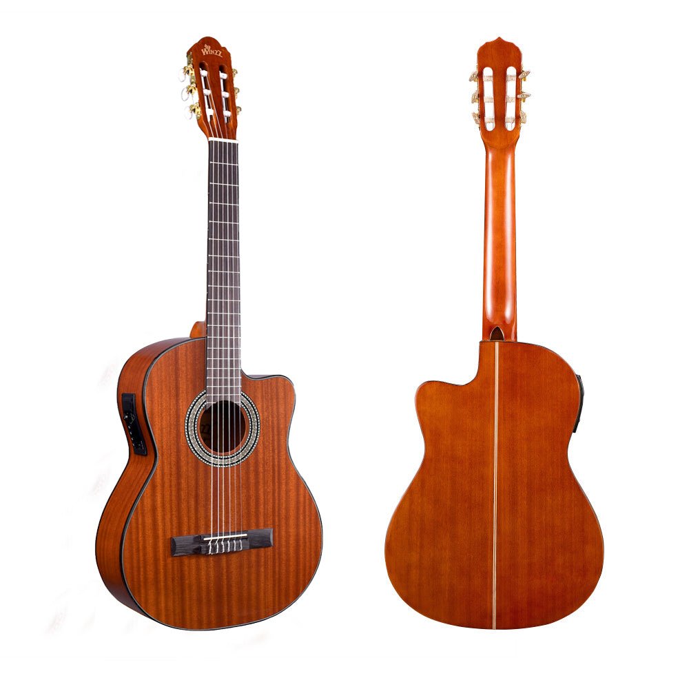 WINZZ AC309CE 39-Inch Electric Cutaway Build-in Pickup Classical Guitar - winzzguitars