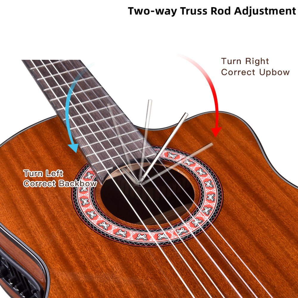 WINZZ AC309CE 39-Inch Electric Cutaway Build-in Pickup Classical Guitar - winzzguitars