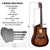 WINZZ AF-HE00LC 41-Inch Cutaway Carved Design Acoustic Electric Guitar - winzzguitars