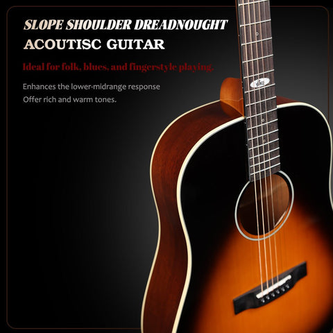 WINZZ AFM16-SD Slope Shoulder Dreadnought Solid Sitka Spruce Acoustic Guitar with Reinforced Carbon Fiber Neck - winzzguitars