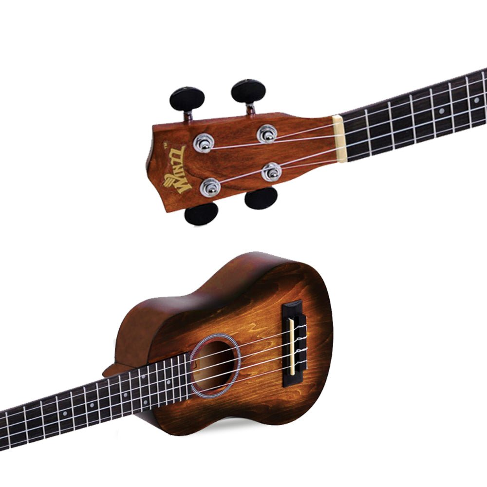 WINZZ HAND RUBBED Series-AU-H01A Vintage Hawaiian Beginner Ukulele,Brown - winzzguitars
